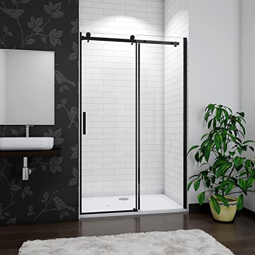 Biubiubath Bathroom Sliding Shower Enclosure Shower Screen Walk in 8mm Glass Door Cubicle 1400mm