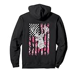 Deer Hunting Camo Pink American Flag Whitetail Hunter Buck Pullover Hoodie