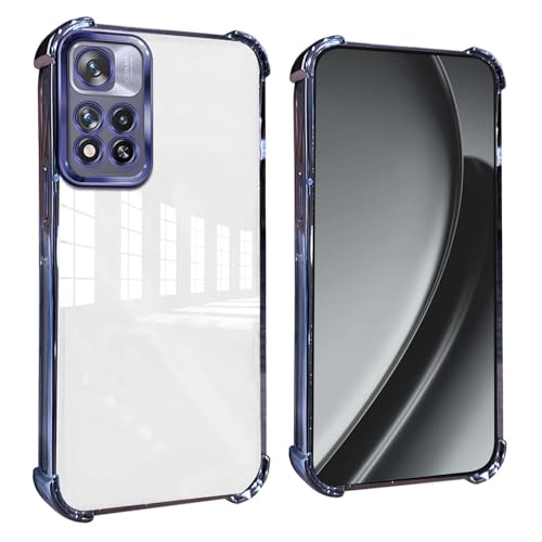 HAOYE Funda para Xiaomi Redmi 9A / Redmi 9AT - Carcasa TPU Delgada con Esquinas Reforzadas, Funda Antigolpes, Diseño Transparente, Anti-Huellas - Azul