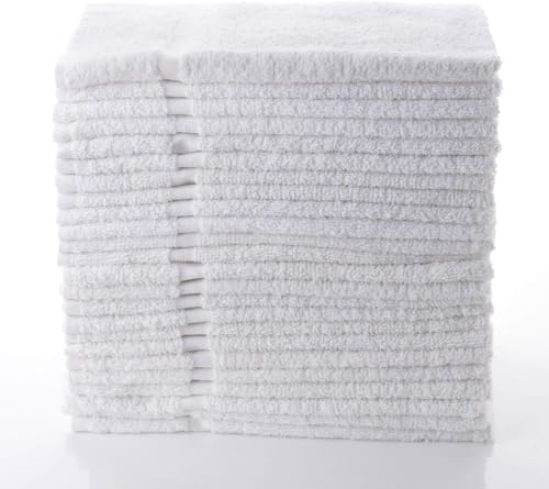 Image of SIMPLI-MAGIC Cotton Hand Towels 16 inchx27 inch - Soft Towels for Bathroom, Kitchen, Salon & Gym (White), 12 Count (Pack of 12)