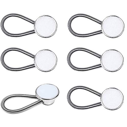 Guang-T Confezione da 6 estensori elastici per colletto in metallo bianco, per abiti, camicie, pantaloni, cappotti