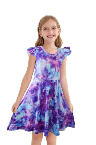 Little Girls Birthday Party Decorations Dress Tye Dye Skater Swing Twirly Sundress Dark Purple 2-3T2