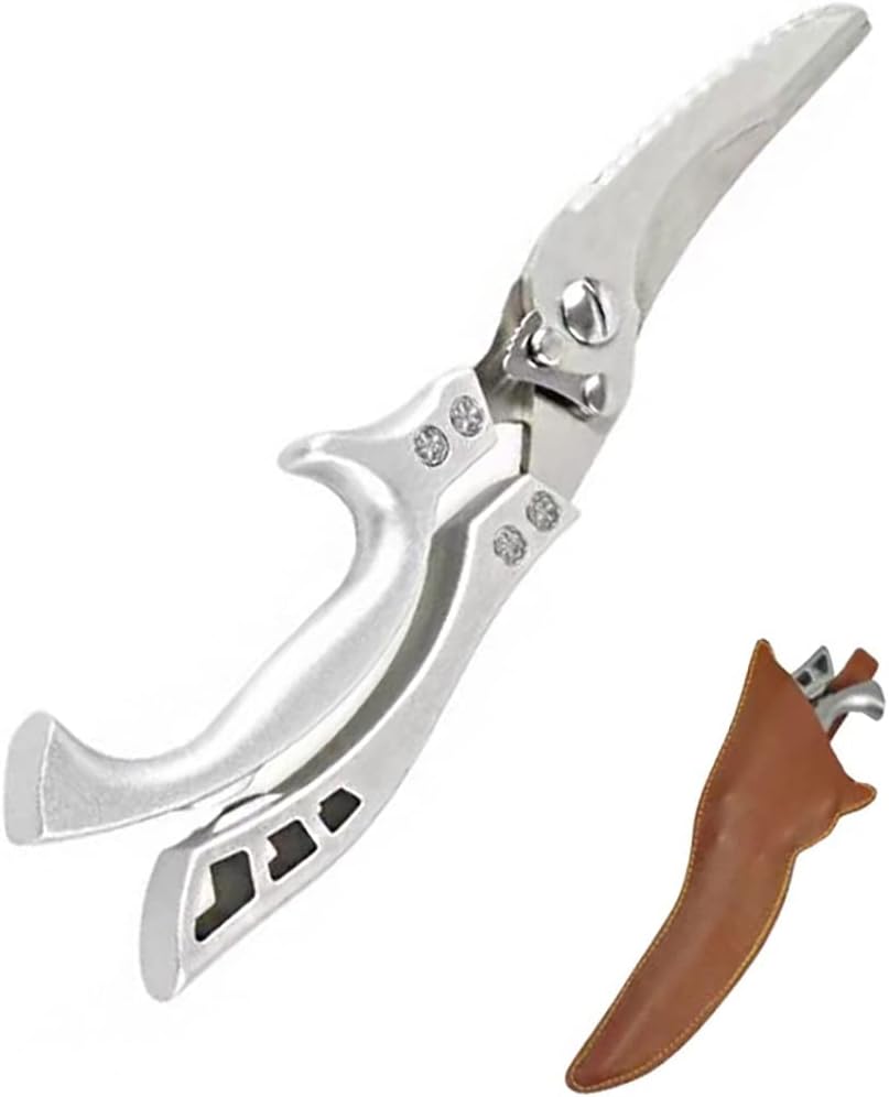 Kitchen Scissors, Heavy Duty Kitchen Scissors Chicken Bone Kitchen Shears, Duck Fish Meat Shears Stainless Steel Chef Scissors with Sheath