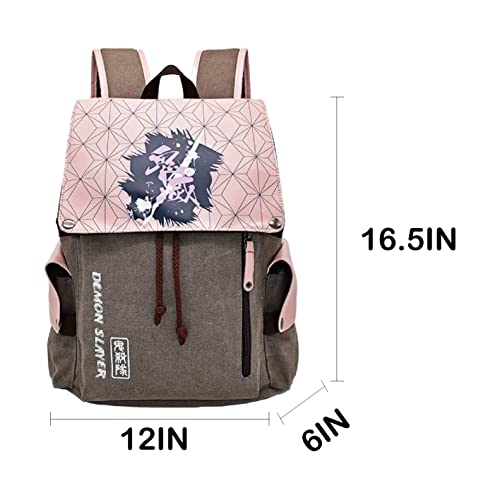 Backpack Drawstring Rucksack Canvas Laptop Backpack Bookbag Travel Bag For Unisex Teens Adults One Size Pink #TOP1