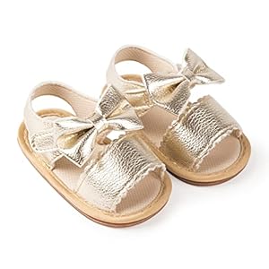 Sawimlgy Baby Girls Boys Sandals Summer Flowers Shoe Rubber Sole PU Leather Mesh Infant Toddler First Walkers Princess Dress Outdoor Shoes