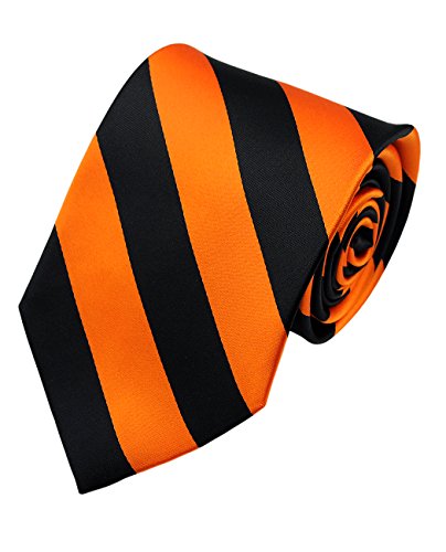 Image of NYFASHION101 Men's Classic Striped Necktie - Premium Woven Two-Tone Tie for Weddings, Graduation, Business & School Colors