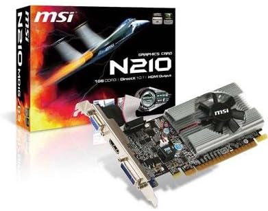 MSI Video Card GeForce 210 1GB 64-bit (N210-MD1G/D3) DDR3 PCI Express 2.0 x16 HDCP Ready Low Profile Ready