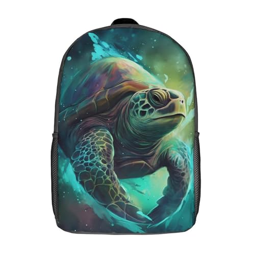 LMYmoney - LMYmoney Sac à dos d'école Turtle Supernaturalism pour filles et garçons, avec poche, tendance, pour enfants, 43 cm