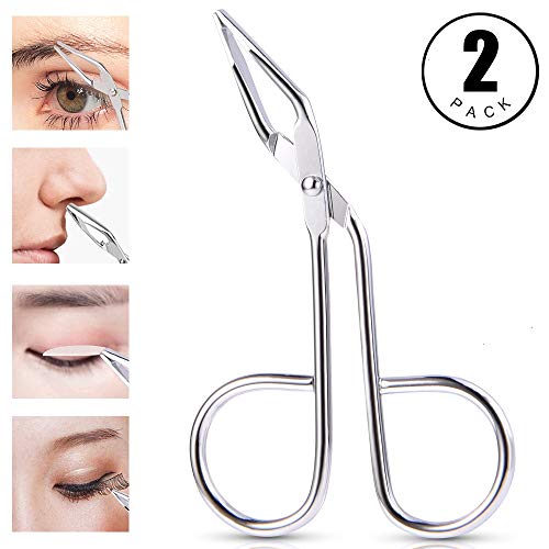 Koicaxy Tweezers for Eyebrows, Scissors Tweezers for Nose Hair,Stainless Steel Scissors Shaped