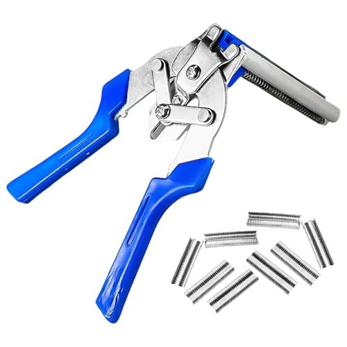 Pinza per recinzioni con manico in plastica, pinza per attrezzi e 600 m clip per fissaggio a filo per gabbie