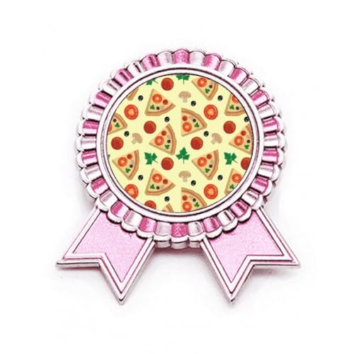 Broche en forme de champignon pizza cadeau idéal badge rose M
