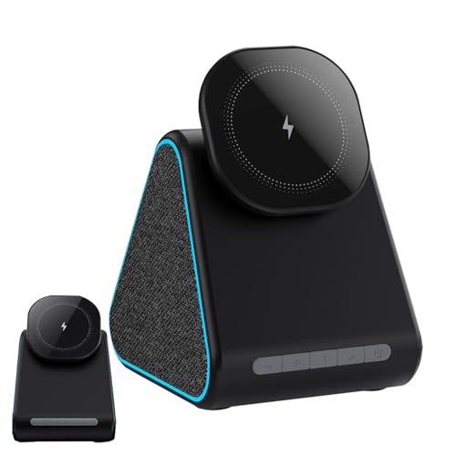 Station de charge sans fil | Haut-parleur sans fil avec son surround HD, haut-parleur sans fil magnétique chargeur sans fil support pour téléphone
