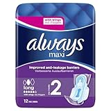 Always Maxi Long Sanitary Towels with Wings, Size 2, 12 Pads - Image 1