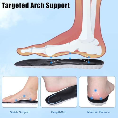Image of 2Pairs 4D Cloud Soles for Men, Comfortable Steppers Insoles for Men Plantar Fasciitis Insoles Cloudsole, Insole Men Soft Gel Orthopedic Soles for Adult(Black 11-12)