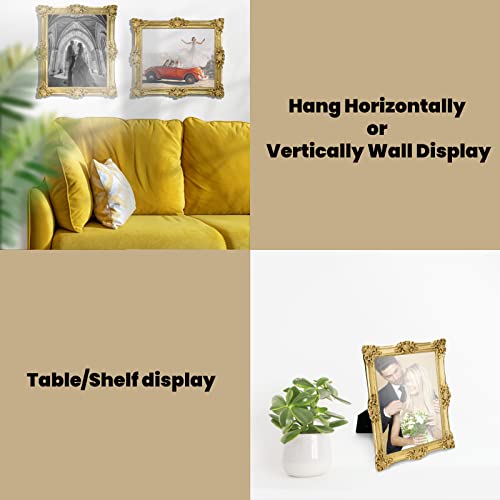 Guoer 8X10 Picture Frames Vintage Photo Frame With Glass Front Antique Picture Frame For Tabletop Wall Hanging (8X10, New Golden) #TOP2
