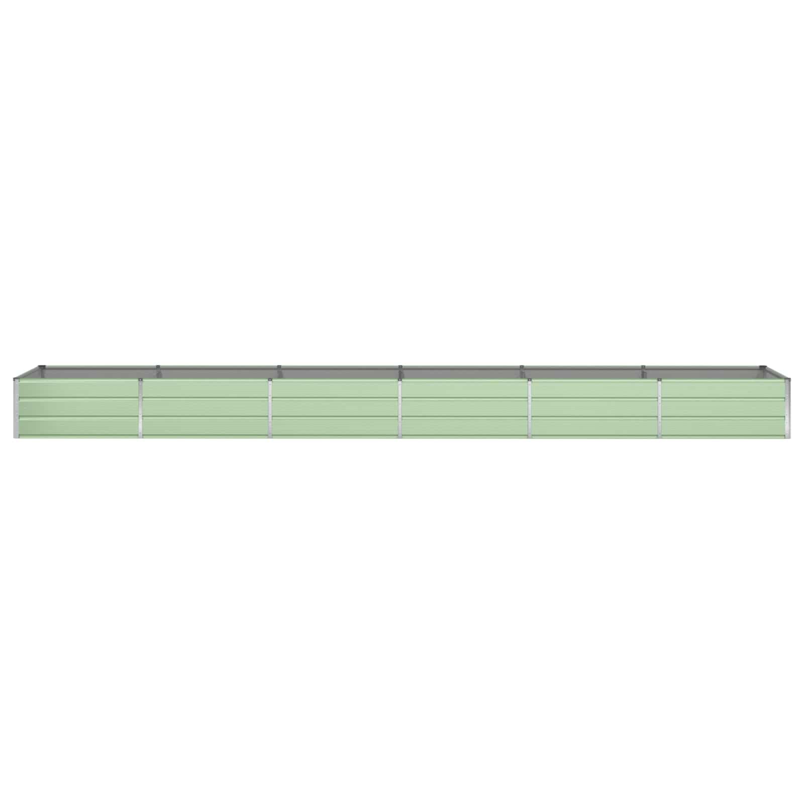 Jardinera rectangular 580 cm acero galvanizado verde pastel | Estilo industrial, amplio espacio para plantas, fácil montaje, uso al aire libre, bajo mantenimiento