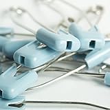 BIG-SAM - 10 Baby Sicherheitsnadeln - Farben zur Auswahl in Hellblau, Rosa oder Weiß - mit Schutzkappe (Hellblau)