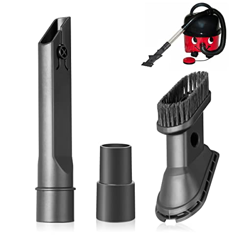 LANMU Vacuum Crevice Tool,Universal 3 in 1 Dusting Brush Crevice Tool Attachment Compatible with Shark,Numatic,Henry Hoover,Beldray Accessories with 35mm Adapter