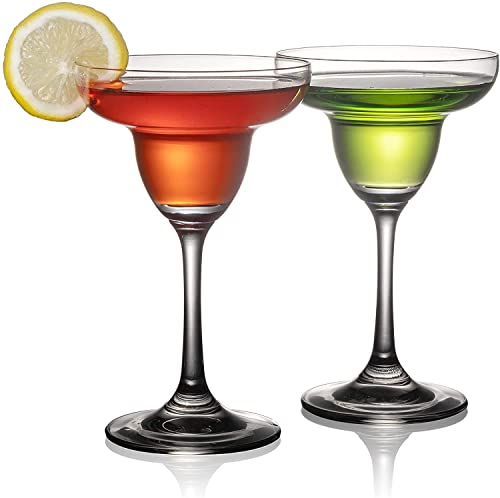 HZIYOU Juego de 2 vasos Margarita, vasos de cóctel margarita, vasos transparentes para beber martinis, manhattans, vodka, ginebra y cócteles (6 oz)..