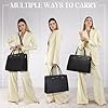 RAINSMORE Sac Cabas Femme Sac a Main Grande Capacité Sac Ordinateur Femmes 15.6 Pouces PU Cuir Sac de Cours Lycee Imperméable pour Travail Affaires Noir #5