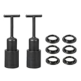 MECCANIXITY E14 Socket Ring Removal Tool T Type with Lamp Shade Socket Rings for Medium Base, Light Replacing Accessories, Black Pack of 8