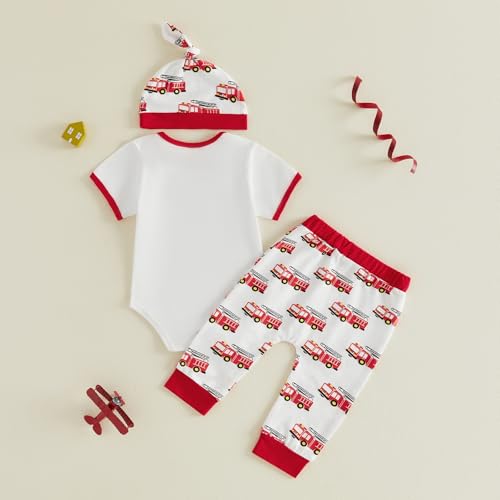Image of Amnnchya Newborn Baby Boy Clothes Fishing Short Sleeve Romper Shirt Tops Pants Summer Spring Outfits Cute Hat Set