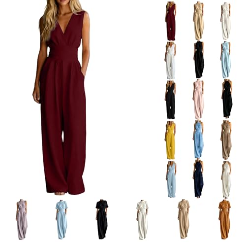 Combinaison élégante pour femme sans manches avec poche style décontracté