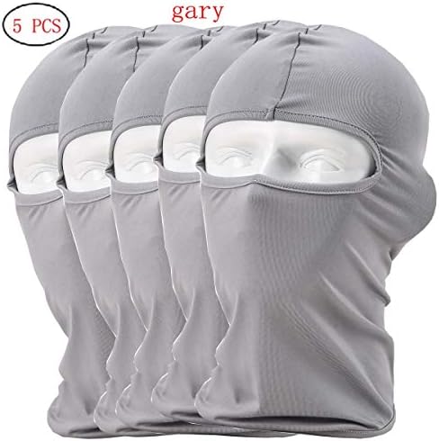 CxYuan 2018 5PCS New Black Balaclava 1-Pack Face Mask Motorcycle Helmets Liner Ski Gear Neck Gaiter Ski Mask Accessories (Gray)
