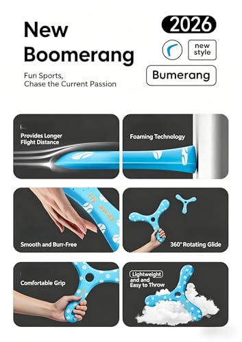 DOUBLE ZEE Boomerang Suave Triangular, Eva Mejorado, Fácil de Lanzar, Juego al Aire Libre 3 piezas miniatura 5