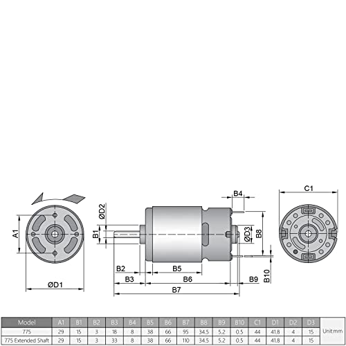 Image of Fielect 1 Pcs DC Motor 24V 20000RPM 1A Micro Motor Mini Motor Electric Motor Round Shaft for RC Boat Toys Model DIY Hobby