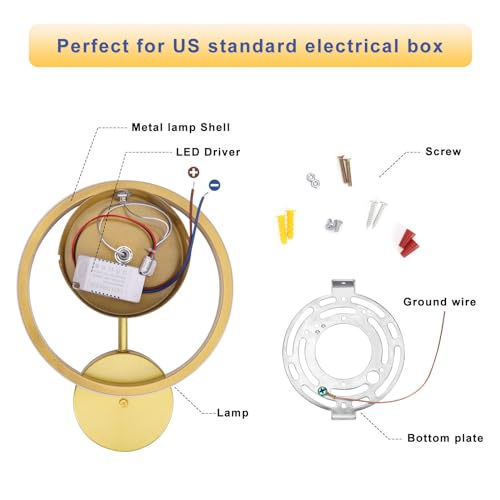 Image of XEYOU 18W Modern Wall Sconce Lighting Indoor LED Creative Wall Light Fixture Clock Shape Decoration Wall Lamp for Living Room Bedroom Stair Corridor