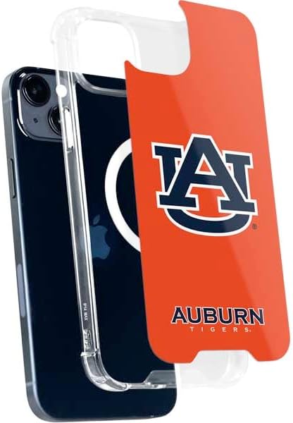 Skinit Phone Case Compatible with MagSafe iPhone 15 Plus - Officially Licensed Auburn University Logo Orange Design