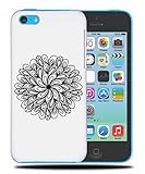 Black & White Floral Mandala 8 Phone CASE Cover for Apple iPhone 5C