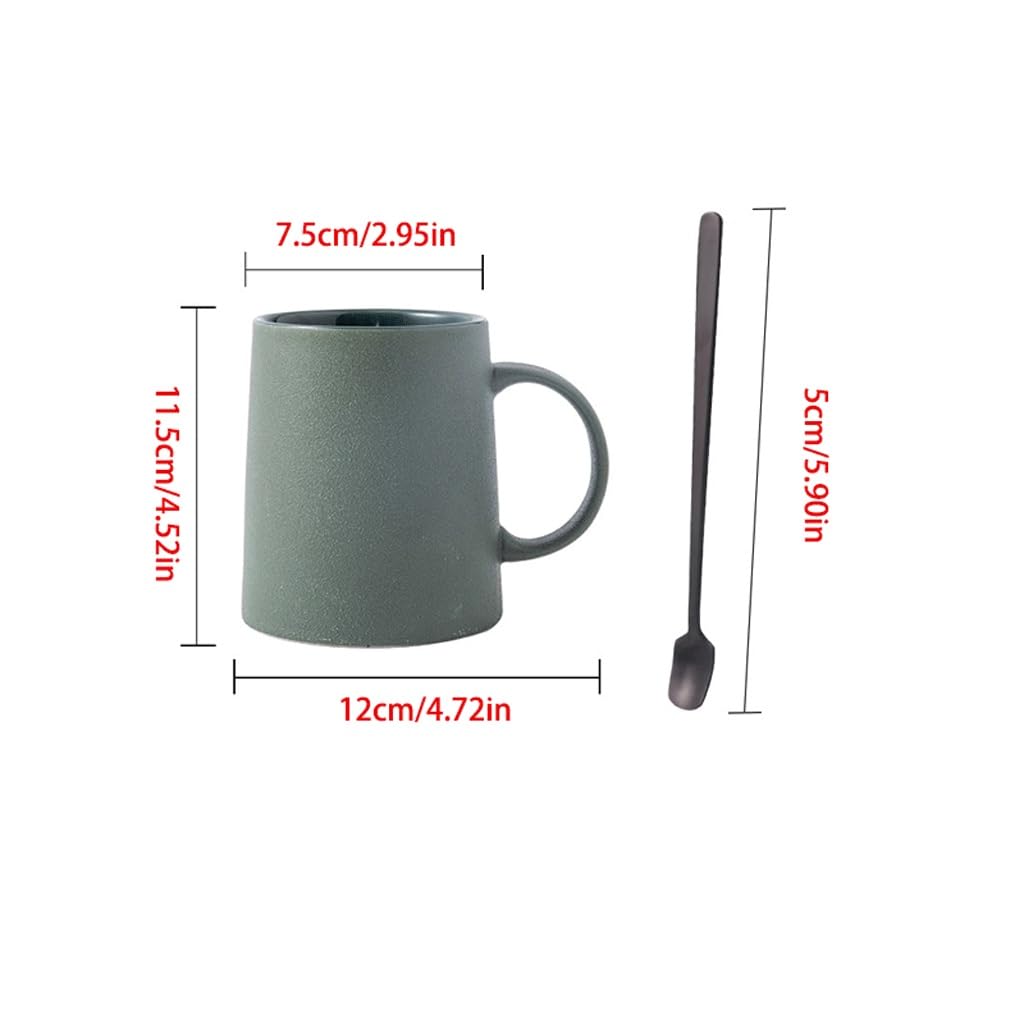 ENGENDER Tazas Cafe Taza Helada, Taza De Café Creativa con Cuchara, Taza De Agua Potable, Gran Capacidad, Oficina Mug Cups(B)
