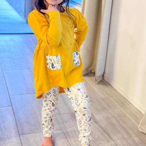 Image of Toddler Girls Long Sleeve Hi-Lo Tops Pant Outfit Fall Winter Clothes with Headband