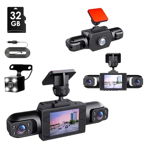 2026 Full View Car Dashcam System, 360° Full View Dual Lens Dashcam, 1080P Front and Rear Night Vision Dashcam with G Sensor, 4 Channel Dash Cam, Easy Install (Normal Version(Front + Left + Right))