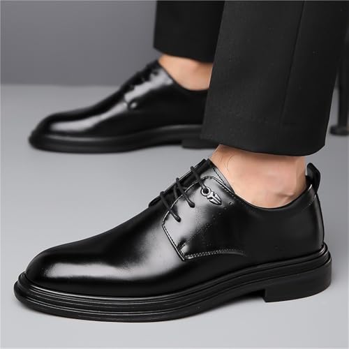 Men's Dress Shoes Comfortable Slip Genuine Leather Lace up Formal Business Casual Oxfords for Work Wedding Party2