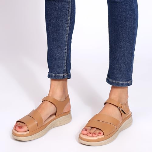 Image of TRASE Snug Steps Women Casual Double Strap Hook And Loop Sandals