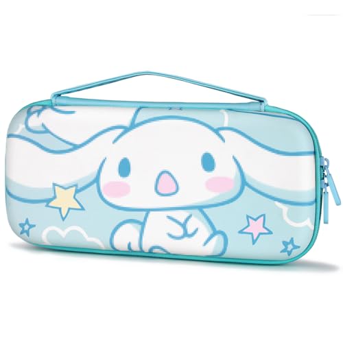 Image of TIKOdirect Carrying Case for Nintendo Switch & OLED Mode, Cute Portable Travel Bag with 10 Game Card Slots Inner Storage Bag for Nintendo Switch Console Joy-Con & Accessories, Blue