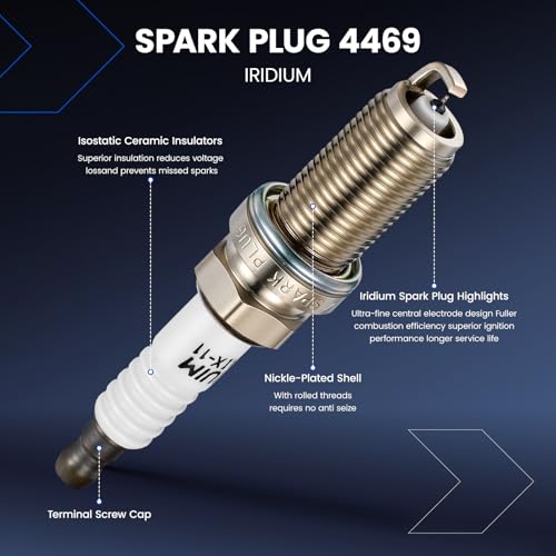 Image of 8-Pack UF601 Ignition Coils & 4469 Spark Plugs Kit Compatible with Dodge Dakota Ram 1500 Durango, Compatible with Jeep Commander Grand Cherokee 4.7L V8 - Replaces XP5325 LFR5AIX-11 5149049AB