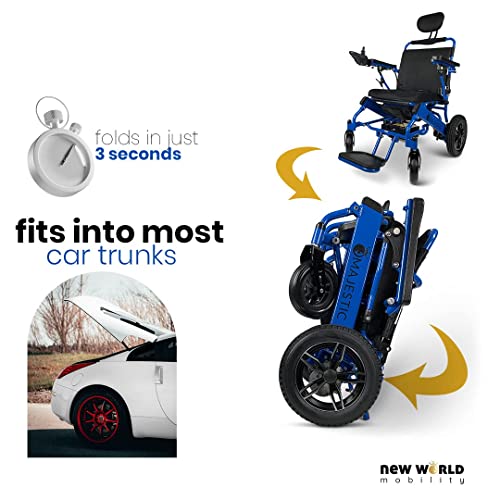 Majestic - 2022 Long Range Lightweight Electric Wheelchair - Remote Control Electric Wheelchairs Lightweight Foldable Motorized Power Electrics Wheel Chair Mobility Aid For Adults (20" Seat Width) #TOP4