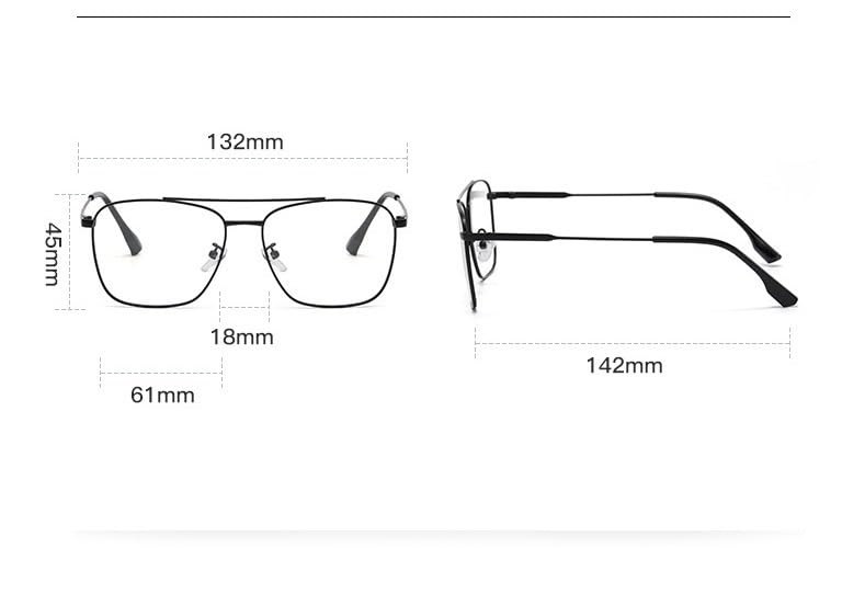 Lunettes de Lecture Anti-Fatigue oculaire, Anti-lumière Bleue, Tendance, en métal, Anti-éblouissement, Miroir Plat(C2,1.50)