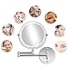 Amelar 8 Inch Wall Mounted Makeup Mirror Adjustable LED Light Touch Screen 1X/10X Magnifying Two Sided 360° Swivel Extendable Vanity Mirror for Bathroom Chrome Finished Powered by Batteries