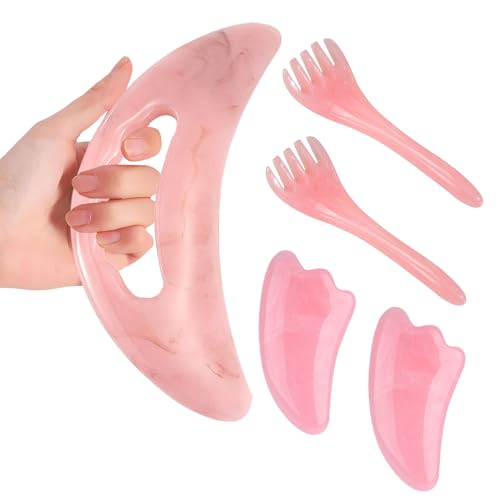 Large Body Gua Sha Massager for Cellulite and Toning - Massage Scraper with Face and Head Massage Boards (2 PCS) for Women, Men, Back, Neck, Leg, Face