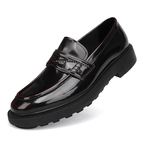 Luxury Leather Loafers for Men,Slip on Penny Loafers Dress Shoes for Men