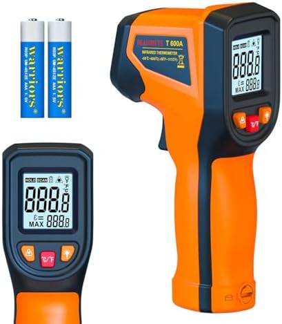 Upgraded Digital Infrared Thermometer Gun -58°F~1112°F, Handheld Non Contact Heat Laser Temperature Gun, IR Thermometer Temp Gun with Adjustable Emissivity for Cooking/BBQ/Fridge/Engine(Not for Human)