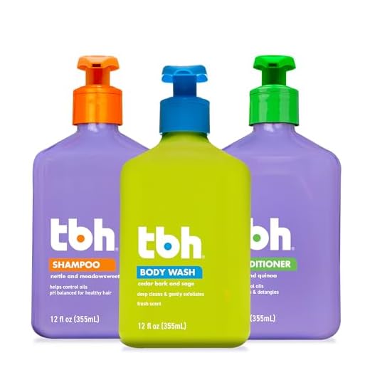 TBH Teen and Kids Shampoo, Conditioner, and Body Wash - Shampoo and Conditioner for Oily Hair, Gentle Exfoliating Body Wash - Sulfate, Paraben Free - 12 oz (3 Pack)