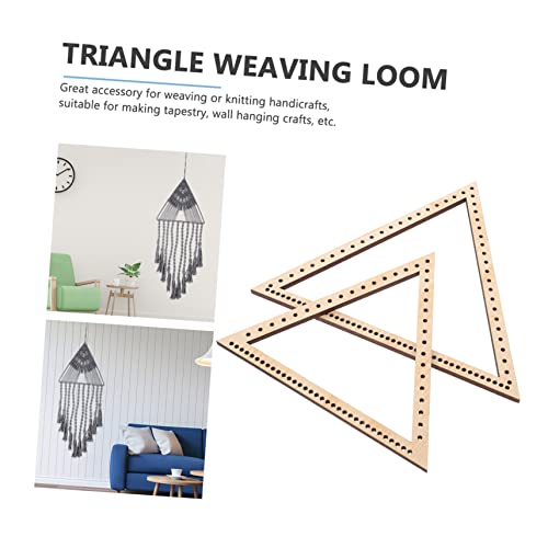 Corhad 2Pcs Tapestry Weaving Tools Braid Tool Knitting Loom Woven Tapestry Weaving Loom Frame Tapestry Wooden Weaving Loom Frame Tapestry Knitting Tool Dream Catcher Diy Tool Triangle #TOP4