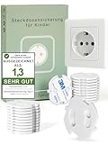 ADRIANO PORCARO® Steckdosen Kindersicherung 25er Set – Steckdosenschutz Kindersicherung selbstklebend mit Schlüssel – Kindersicherung Steckdose weiß für Baby Zubehör – EU Typ F