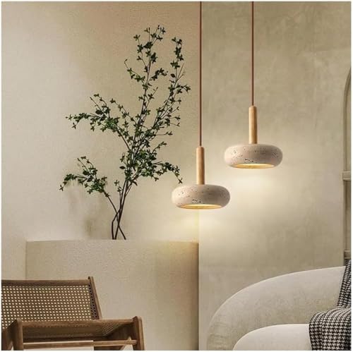 Lámpara colgante de madera natural con base universal E26 E27 para salón 4